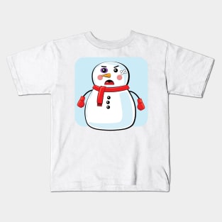 Snowman Boxer - Funny Illustration Kids T-Shirt